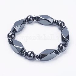Non-Magnetic Synthetic Hematite Bracelets, Stretch Bracelets, 2-1/8 inch(55mm)