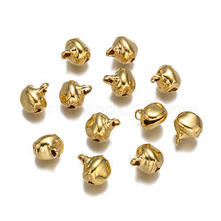 Iron Bell Charms, Golden, 12x10x8mm, Hole: 1~2mm