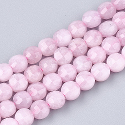 Натуральный мадагаскар розовый кварц бисер пряди, граненые, плоско-круглые, 6~6.5x4~5 мм, отверстие : 1 мм, около 61~67 шт / нитка, 14.9 дюйм ~ 15.1 дюйма