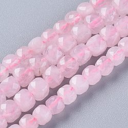 Chapelets de perles en quartz rose naturel, facette, cube, 4~4.5x4.5~5x4.5~5mm, Trou: 0.7mm, Environ 87 pcs/chapelet, 15.55 pouce (39.5 cm)