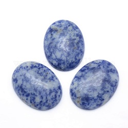 Cabujones de jaspe de punto azul natural, oval, 40x30x7.5~8mm
