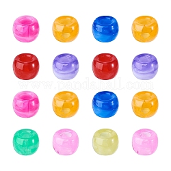 Cheriswelry 400Pcs 8 Colors Resin Large Hole Beads, Barrel, Mixed Color, 11.5x11mm, Hole: 6mm, 50pcs/color
