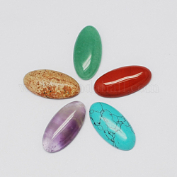 Кабошоны из камня, смешанный камень, овальные, разноцветные, 30x15x6 мм
