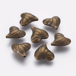 Perline in lega stile tibetano, cadmio & nichel &piombo libero, cuore, bronzo antico, 25x24x12mm, Foro: 2 mm