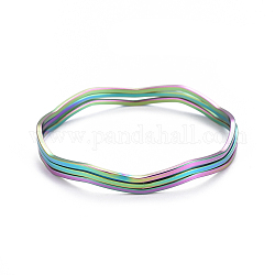 Set di braccialetti fashion 304 in acciaio inossidabile, colore arcobaleno, 2-5/8 pollice (6.8 cm), 3 pc / set