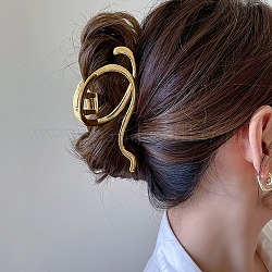Haarspangen mit großen Krallen aus hohler Legierung, für Frauen, Mädchen, dickes Haar, golden, 115x55 mm
