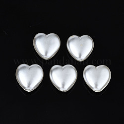 ABS Plastic Imitation Pearl Beads, Heart, Creamy White, 12x11x4.5mm, Hole: 1.4mm, about 1300pcs/500g