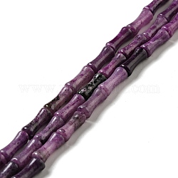 Natural Calcite Beads Strands, Column Bamboo Shape, Dyed & Heated, 12x4~5mm, Hole: 1mm,  about 34pcs/strand, 15.71~ 15.79 inch(39.9~40.1cm)