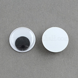 Wobbly Eye Plastic Cabochons, Black, 12x3mm