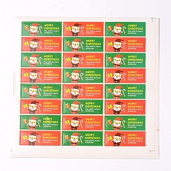 Rectangle with Santa Claus Pattern DIY Label Paster Picture Stickers for Christmas, Colorful, 4.5x1.5cm, about 24pcs/sheet