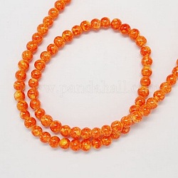 Spray Painted Glass Round Beads Strands, Dark Orange, 12mm, Hole: 1.5mm, about 68pcs/strand
