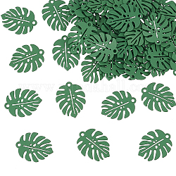 DICOSMETIC 50Pcs Tropical Leaf Charms Monstera Leaf Pendants Mini Enamel Plant Pendant Alloy Baking Painted Pendants Minimalist Style Charms for Necklace Jewelry Making, Hole: 1.6mm