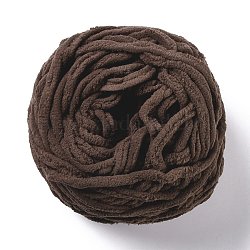 Filato morbido per uncinetto, filato per maglieria spesso per sciarpa, scactola, realizzazione di cuscini, sella marrone, 7~8mm, 65.62 iarda (60 m)/rotolo