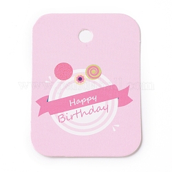 Paper Gift Tags, Hange Tags, For Arts and Crafts, For Birthday Party, Rectangle, Pink, 55x40x0.3mm, Hole: 5mm