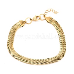 Bracelets unisexes 304 chaîne à chevrons en acier inoxydable, avec fermoir pince de homard, or, 8-7/8 pouce (22.5 cm)