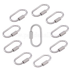 DICOSMETIC 10Pcs Oval Lock Key Clasps 26mm Screwable Key Rings Set Screw Carabiner Charms Connectors Stainless Steel Lock Key Ring for Home Car Keys Organization Crafts Making