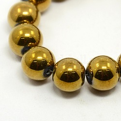 Glass Beads Strands, Round, Camel, 10mm, Hole: 1mm, about 14 inch/strand, about 33pcs/strand
