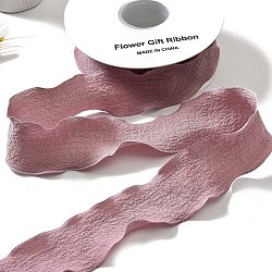Ruban à volants en polyester, ruban plissé, pour emballage cadeau, fabrication de noeud papillon, brun rosé, 1 pouce (25 mm), environ 9.84 yards (9 m)/rouleau