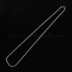 Collares de cadena de cuerda de 304 acero inoxidable, con broches de langosta, color acero inoxidable, 19.9 pulgada (50.5 cm)