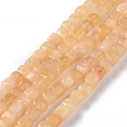 Chapelets de perles de quartz naturel, teints et chauffée, cube, Sandy Brown, 5~7x5~7x5~7mm, Trou: 0.8mm, Environ 66~71 pcs/chapelet, 14.80~ 15.08 pouce (37.6~38.3 cm)