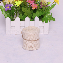 Lace Linen Rolls, Jute Ribbons For Craft Making, White, 60mm, 2m/roll