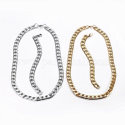 304 Stainless Steel Curb Chains Jewelry Sets, Necklaces & Bracelets, Mixed Color, 23.6 inch~23.8 inch(60cm~60.5cm), 8-1/4 inch~9 inch(21~23cm)