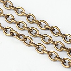Iron Cable Chains, Unwelded, with Spool, Oval, Lead Free & Nickel Free, Antique Bronze, 6.2x4.5x1.2mm, about 164.04 Feet(50m)/roll