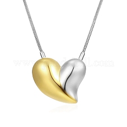304 in acciaio inossidabile delle collane del pendente, cuore, oro & colore acciaio inossidabile, 20.24 pollice (51.4 cm)