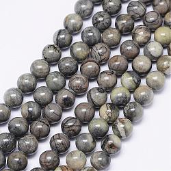 Natürliche polychrome Jaspis/Picasso-Stein/Picasso-Jaspis-Perlenstränge, Runde, 8 mm, Bohrung: 1 mm, ca. 50 Stk. / Strang, 14.96 Zoll