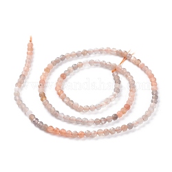 Natürliche sunstone Perlen Stränge, Farbverlauf, Runde, facettiert, 3 mm, Bohrung: 0.7 mm, ca. 140 Stk. / Strang, 15.35 Zoll (39 cm)