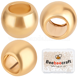 Beebeecraft 500Pcs/Box Round Crimp Beads 24K Gold Plated Stainless Steel Cord End Caps 2mm Loose Spacer Stoppers Beads for Earring Necklace