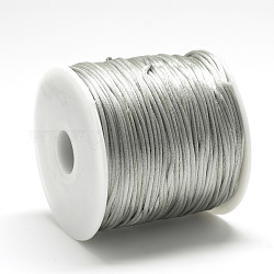 Nylon Thread, Rattail Satin Cord, Light Grey, about 1mm, about 76.55 yards(70m)/roll