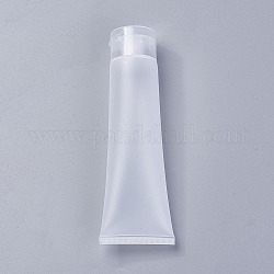Полиэтиленовые пластиковые многоразовые бутылки с откидной крышкой, с крышками из полипропилена, дорожные портативные сжимаемые шланги для макияжа, лицевая очищающая трубка, контейнер для лица, белые, 15.8x3.3 см, мощность: 100мл