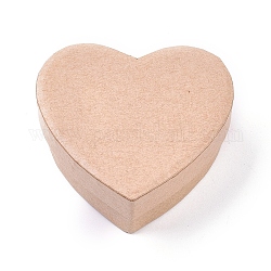 Scatole di caramelle di carta kraft a cuore, forniture di nozze scatola di caramelle creative, Burlywood, 6.15x6.55x2.65cm