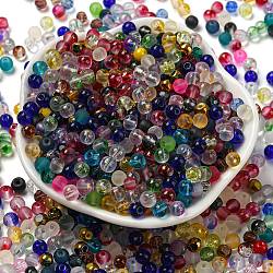 Undurchsichtige sprühlackierte Glasperlen, Runde, Mischfarbe, 4 mm, Bohrung: 1.2~1.5 mm