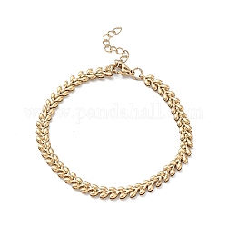 Placcatura ionica (ip) 304 bracciali a catena di pannocchie in acciaio inossidabile per uomo donna, oro, 7-1/2 pollice (19 cm)