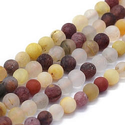 Natürlichen Rutilquarz Perlen Stränge, matt, Runde, 6 mm, Bohrung: 1 mm, ca. 63~70 Stk. / Strang, 15.35 Zoll (39 cm)