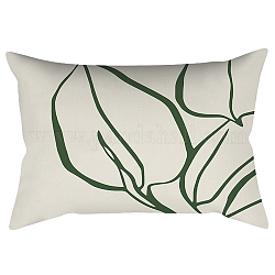 Fundas de almohada de poliéster abstractas de geometría de estilo nórdico serie verde, fundas de colchón, para sofá cama, Rectángulo, hoja, 300x500mm