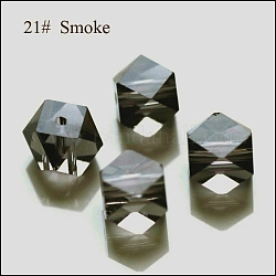 Имитация австрийских кристаллов, класс AAA, граненые, безугловые кубические бусины, серые, 7.5x7.5x7.5 мм, отверстие : 0.9~1 мм