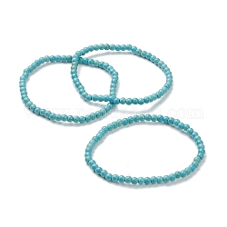 Синтетический бирюзовые бисером браслеты простирания, круглые, бусины : 4~5 мм, внутренний диаметр: 2-1/4 дюйм (5.65 см)