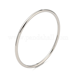 304 braccialetto semplice da donna in acciaio inossidabile, colore acciaio inossidabile, 1/8 pollice (0.3 cm), diametro interno: 2-1/2 pollice (6.5 cm)