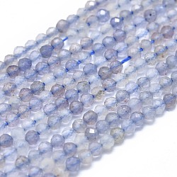 Natürliche runde Perlenstränge aus Cordierit / Iolith / Dichroit, facettiert, Runde, 2 mm, Bohrung: 0.3 mm, ca. 197 Stk. / Strang, 15.16 Zoll (38.5 cm)