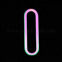 201 Edelstahl verbindet Ringe, Laserschnitt, Oval, Regenbogen-Farb, 33x10x1 mm, Innendurchmesser: 29x6 mm
