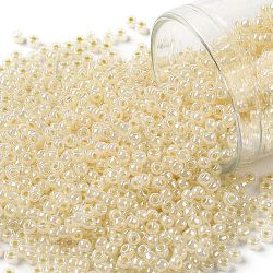 Cuentas de semillas redondas toho, Abalorios de la semilla japonés, (901) arroz con leche de Ceilán, 11/0, 2.2mm, agujero: 0.8 mm, aproximamente 5555 unidades / 50 g