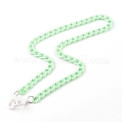 Personalisierte Acryl Bordsteinketten Halsketten, Brillenketten, Handtaschenketten, mit Kunststoff-Hummerkrallenverschlüssen, hellgrün, 24 Zoll (61 cm)