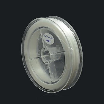 Japanische elastische Schnüre, Runde, weiß, 0.6 mm, ca. 87.48 Yard (80m)/Rolle