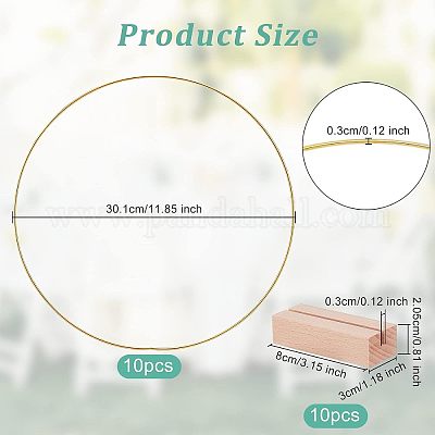 Железный обруч для рукоделия и набор деревянных пьедесталов DIY-WH0343-71-1