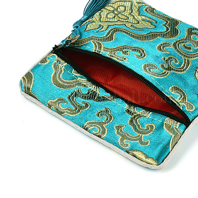 Китайские вышитые шелковые мешочки для украшений на молнии ABAG-N008-11.5cm-E01-1