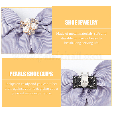 Украшения для обуви из полиэстера с бантом FIND-WH0002-18B-1