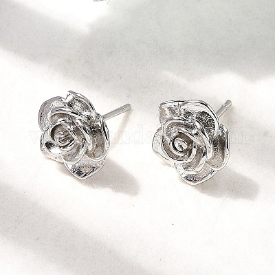 Серьги-гвоздики в виде цветка из латуни EJEW-P322-06A-P-1